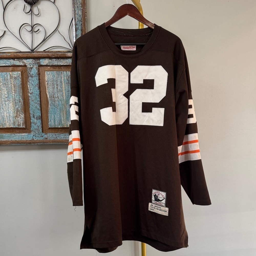 Cleveland Browns Mitchell & Ness Jim Brown Throwback Jersey EUC 54